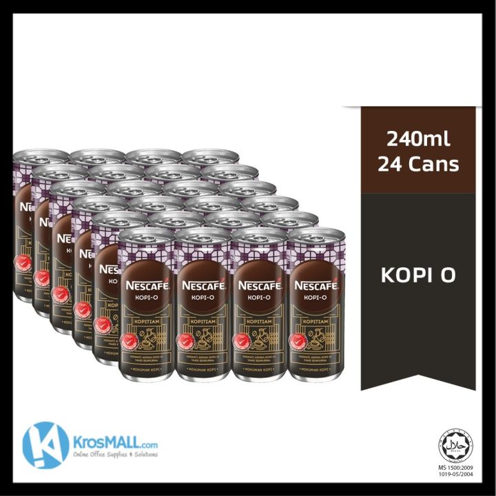 NESCAFE Kopi O (240ml x 24 Cans) Lazada