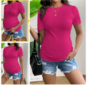 DD Elegant White Round-Neck Short Sleeve T-Shirt for Women