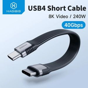 Hagibis USB4 Data Cable 40Gbps USB C to Type C Short Cable PD 240W 8K