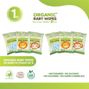 ORGANIC BABY WIPES 20s Nature PACK OF 6
