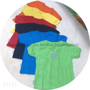 Áo Ngắn Tay Bé Trai Cổ Trụ Cúc Bấm Màu Đậm 10-24Kg Kingsions