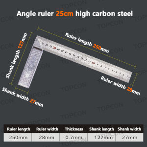 90 degree stainless steel L shape square ruler 10" 12"(per pc)