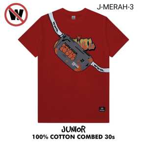 KAOS DISTRO ANAK TANGGUNG USIA 8-16 TAHUN BAHAN COTTON COMBED 30S WARNA MERAH