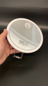 Versatile 6 Inch Magnifying Mirror Suction Cups and 360 Stand Rechargeable 40X Magnification LED Lighted Makeup Mirror 3 Color Modes Dimmable Touch Screen for Wall Table Handheld White
