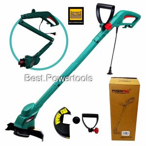 POSENPRO เครื่องตัดหญ้าไฟฟ้า เครื่องเล็มหญ้า 350วัตต์ แบบพับเก็บได้ มีด้ามจับ พร้อมหัวกระปุกเอ็นฟรี 2 อัน รุ่นใหม่ดีกว่า สีเขียว