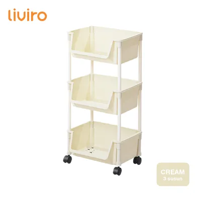 Liviro Rak Troli Roda Dorong Dengan Gantungan Serbaguna Varian 3 Susun 4 Susun dan 5 Susun Tingkat