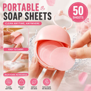 50 Pieces Portable Soap Sheets Disposable Hand Washing Paper Ideal for Travel Hiking Outdoor Use