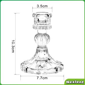 Nexlent European Vintage Crystal Glass Candle Holders Romantic Ornaments Candle Holder Home Decoration