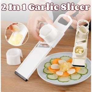 2 in 1 Garlic Slicer Stainless Steel Vegetable Cutting Chopper MultiFunctional Kitchen Gadgets
