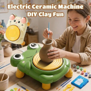 Electric Pottery Wheel Clay Machine DIY Craft Toy Kids Ceramic Art Set USB Rechargeable Gift