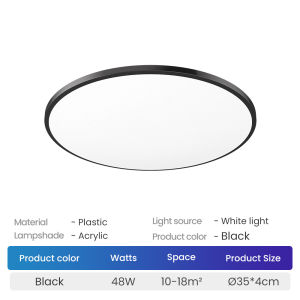 [With Gift]HAN RIVER Dampproof Ceiling Light 48W 36W 20W 3Color Ultra Thin Lampu Siling LED Lights for Home Living Room Light