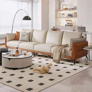 LZ-Small apartment technology cloth sofa living room modern simple 2024 new in-line sofa
