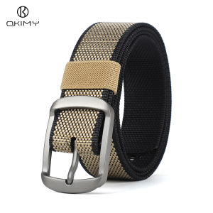 OKIMY เข็มขัดผู้ชายเข็มขัดไนล่อนกลางแจ้งเข็มขัดสองด้านสายรัดเอวไนลอนผ้าแคนวาสสำหรับกีฬาเยาวชนเข็มขัดกางเกงเรียบง่ายเข็มขัดไนลอนความแข็งแรงสูงปรับเข็มขัดกีฬาได้