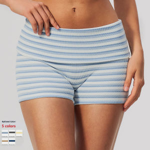 MUTUER Women Double-sided Folded Waist Sports Shorts Soft Tummy-controlling Hip-lifting Casual Yoga Fitness Shorts