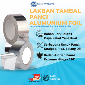 Lakban Aluminium Foil Anti Panas Multifungsi Tebal 15/20 Micron untuk Pemecahan Bocor Serbaguna