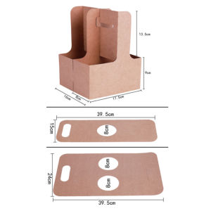 25pcs Thicken Kraft Coffee Cup Carrier Tea Holder (2 Cups)