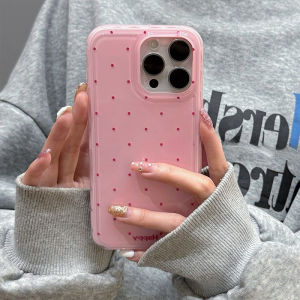 Cute Cartoon Wave Point Candy Color Case for iPhone 16 15 14 17 Pro Max 12 13 17 Air Polka Dot Soft Silicone Ins Korean Cover