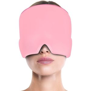 Cooling Gel Head Wrap & Sleeping Eyeshade – Hot & Cold Therapy Travel Mask for Migraine Headache HomeJoy
