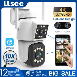 LLSEE icam365 10X zoom dual lens CCTV outdoor wireless camera security camera 4K 8MP full color infrared waterproof two-way call mobile tracking alarm