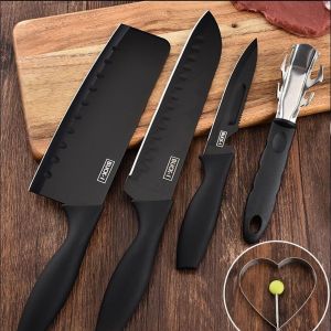 5Pcs Set Kitchen Knife Utensils Knives Non-stick Coating High Quality Anti-rust Stainless Steel Blade