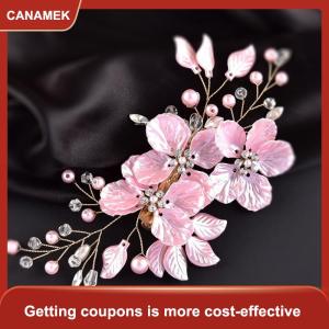 【CANAMEK】 Ngọc Trai Rhinestone Hoa Cưới Tóc Clip Tóc Phụ Kiện Cho Phụ Nữ Handmade Đính Cườm Kẹp Tóc Tóc Đồ Trang Sức Cô Dâu Mũ sắt