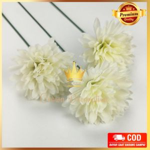 1 PCS Tangkai Rose Dandelion Single - Panjang 39CM Tangkai Kelopak Bunga Mawar Pom2 Anyelir Dandelion Artificial Satuan PCS untuk Buket Hiasan Cafe Ruang Tamu Rumah Hotel dan Dekorasi Papan Pelaminan Pernikahan Artifisial Import Murah Premium