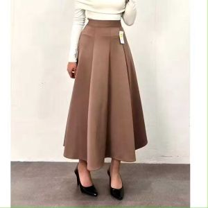Audy Skirt - Korean Loose Maxi Skirt Rok Wanita Anti Kusut Polyester - Rok Flare Wanita - Rok Basik Polos - Maxi Skirt Rok Mayung Panjang
