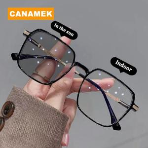 【CANAMEK】 New Photochromic Glasses Anti Blue Glasses Men Women Color Changing Eyeglasses Anti UV Sunglasses Square Clear Frame Eyewear