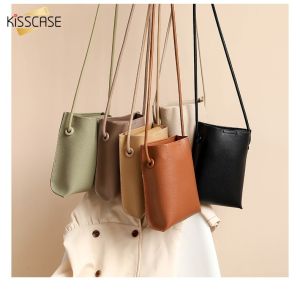 KISSCASE Women Pu Leather Phone Bags Fashion Female Crossbody Bags Small Shoulder Bags for Women Phone Wallet