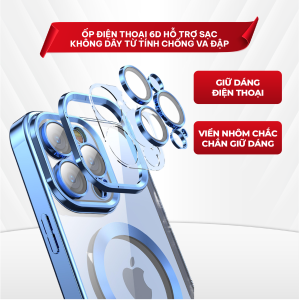 Ốp 6D Bảo vệ cam trong suốt Viền xi nhôm Bảo vệ toàn bộ máy cho Iphone N075
