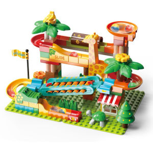 ของเล่นตัวต่อ FEELO 109 Piano Slide Adventure ของเล่นเสริมพัฒนาการ รางลูกแก้ว บล๊อคตัวต่อขนาดใหญ่