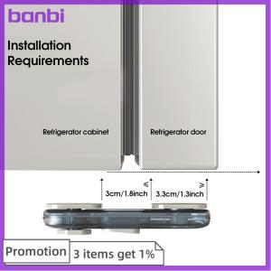 banbi 1ชิ้นที่ล็อคตู้เย็นในบ้านตู้เย็นตู้เก็บของสำหรับเด็กวัยหัดเดินล็อคเพื่อความปลอดภัยของเด็ก