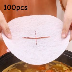 DewyBabe 100pcs/pack Food Oil Absorbing Paper Kitchen Disposable Filter Film for Food Soup Thermostability