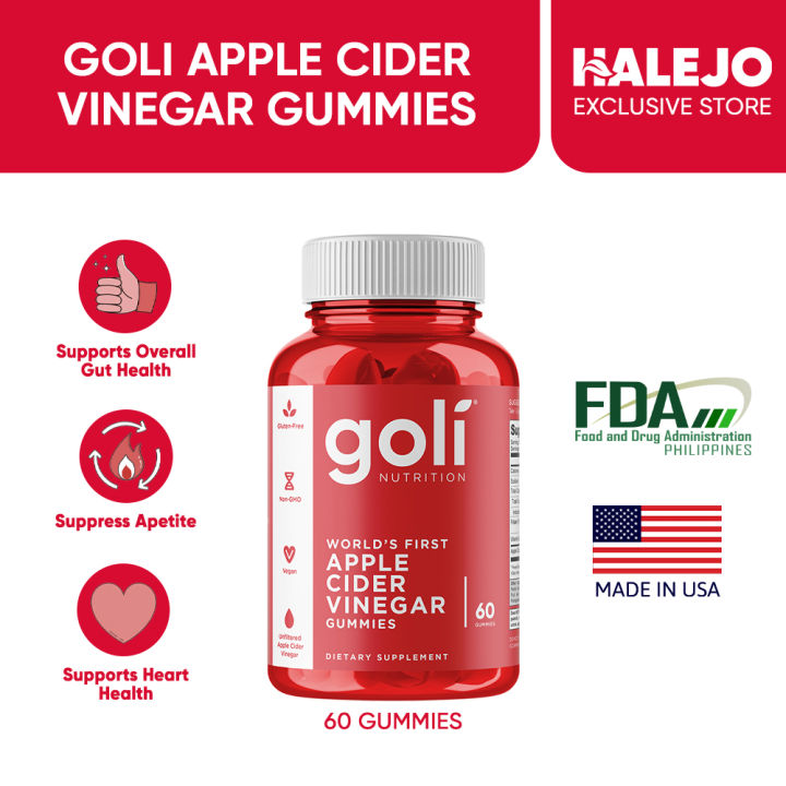 Goli Nutrition World's First Apple Cider Vinegar Gummies 60 Pieces ...