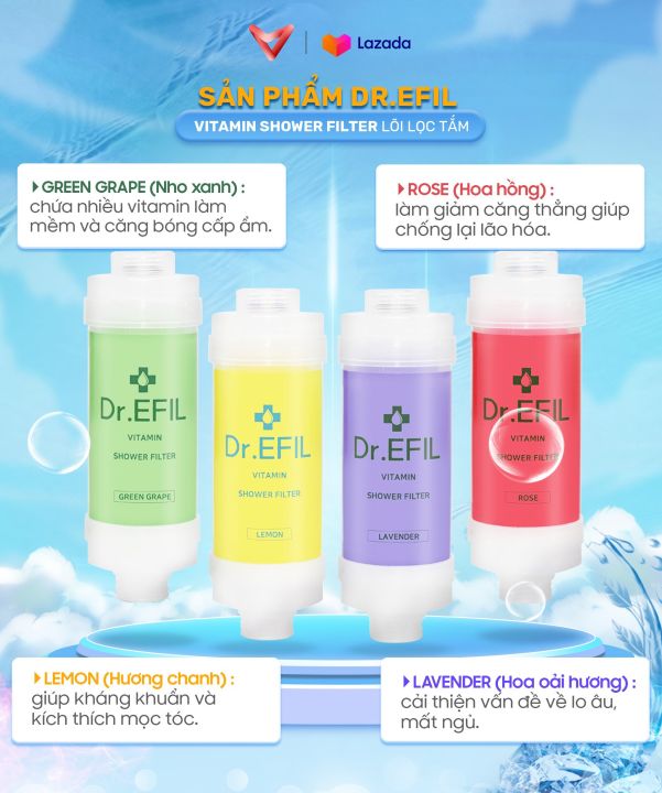 [Voucher Shop 100K] DR.EFIL Vitamin Shower Filter lõi lọc tắm Hàng