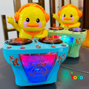 TokoYoyo Mainan Anak Bebek DJ Dapat Berjalan Lampu dan Suara Mainan Edukasi Bayi Musikal Duck Toys