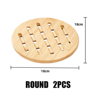 Bamboo Trivet Non-Slip Heat Resistant Hot Pot Holder Table Dish Cup Mat Pad Bamboo Heat Resistant Coaster Kitchen Pot Mat Heat Resistant