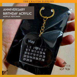 Customized Acrylic Heart Calendar Gold Keychain #anniversary #Gift #Monthsary #Valentines #Birthday