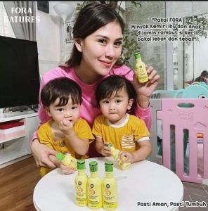 ( PROMO 6 PCS ) FORA Natural Baby Hair Growth Oil 65ml - Minyak Kemiri FORA - Halal MUI & BPOM - Minyak Kemiri PENYUBURPELEBAT & PENGHITAM RAMBUT BAYI & BALITA