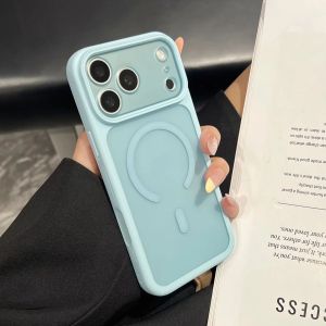 Simple Matte Magnetic Lens Protection Phone Case For iPhone 18 17 16 15 14 Plus 13 Pro Max For Magsafe Shockproof Hard Back Capa