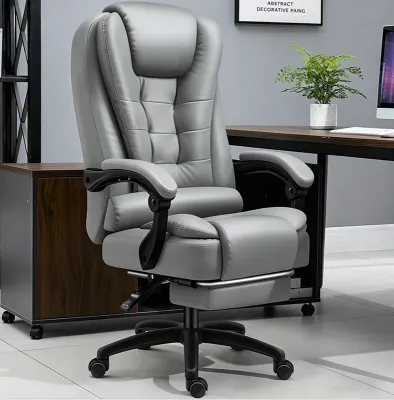 JYHOME Computer Office Chair Leather Boss Chair Comfort Reclining Executive Chair High Back Massage Chair with Footrest