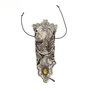 Hollow-Out Vintage Lace Gloves Gold Retro Decorative Gloves Formal Dress Glove Lace Trim Bracelet