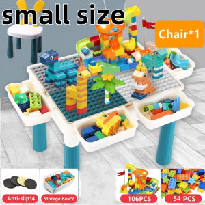Kids Toys Building Blocks Table and Chair Set with Blocks Table Build Storage Gift for Kid Blocks Playset