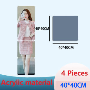 ✨Never Broken✨HD Mirror Wall Full Body Dress Mirror Square Household Self-Adhesive Wall Mirror Can Be Bent Acrylic Splicing Single Or 4 Pieces/Set Living Room Bedroom Bathroom Personality Fashion Diy Decoration