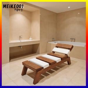 MEIKE001 1:12 Dollhouse Miniature Beach Chair Lounger Furniture Home Model Decor Toy Doll House Accessories DIY Scene