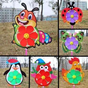 YAFEN Lovely Cartoon Handmade Windmill Wind Spinner Kids Toys Yard Garden Decor
