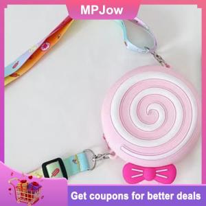 【MPJow】 Childrens Silicone Lollipops Messenger Bag Adjustable Wide Strap Travel Handbag Girl Cute Shoulder Bag