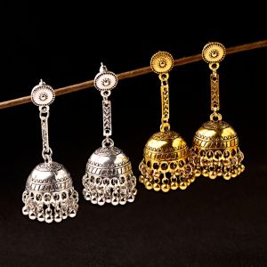 Bohemia Ethnic Big Bells Metal Gypsy Drop Earrings For Women Female Afghan India Jhumka Jewelry