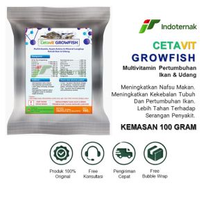 CetaVit GrowFish - Vitamin Ikan Udang Penambah Nafsu Makan Pemacu Pertumbuhan