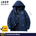 Jeep Spirit Solid Color Waterproof and Wear-resistant Jacket Spring and Autumn New Outdoor Single-layer Thin Mountaineering Suit Windproof and Breathable Couple Trench Coat Jacket Casual Coat. 